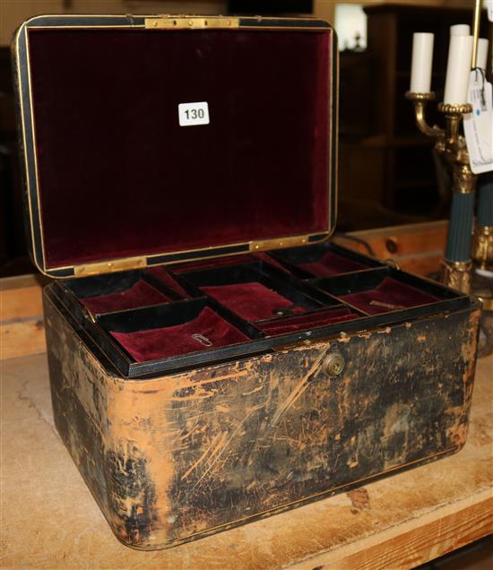 Irish leather jewellery box